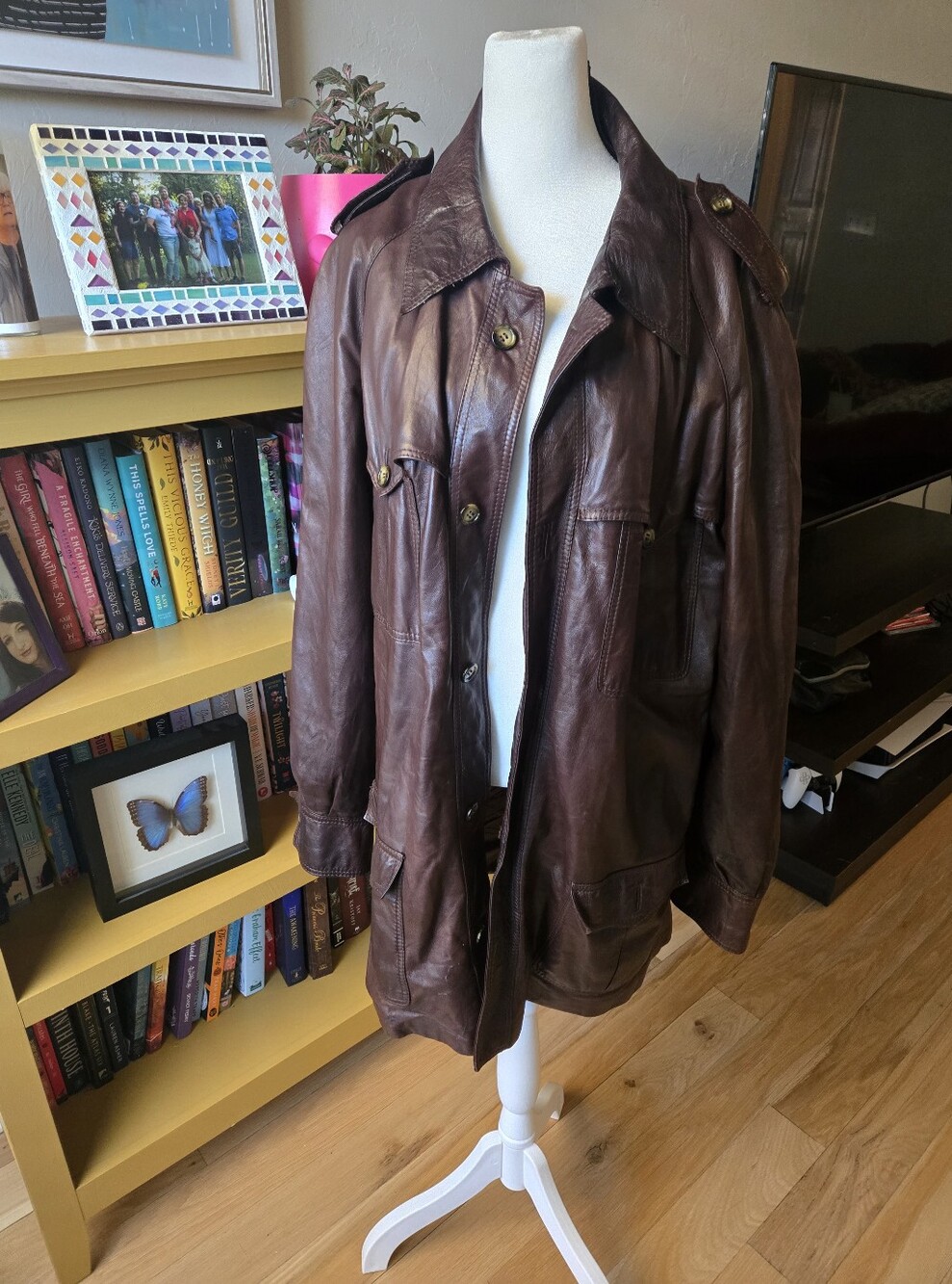 Parri's vintage leather jacket